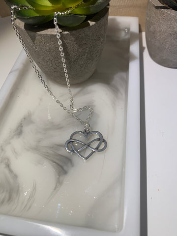 16" Infinity Heart Pendant Necklace