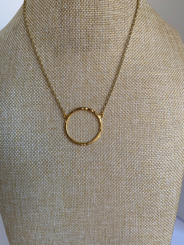16" Gold Finish Cable Chain Choker Hoop Necklace